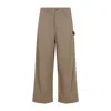Loewe Wide-leg Trousers In Soft Cotton Blend With Subtle Detail In Brown