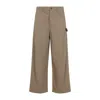 Loewe Wide-leg Trousers In Soft Cotton Blend With Subtle Detail In Brown