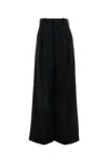 Loewe Black Cotton Blend Wide-leg Pant In Black