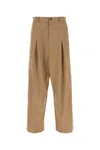 Loewe Cotton Twill Wide-leg Pants In Brown