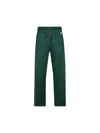 Loewe Dark Green Cotton Pants With Elasticated Waistband In Green