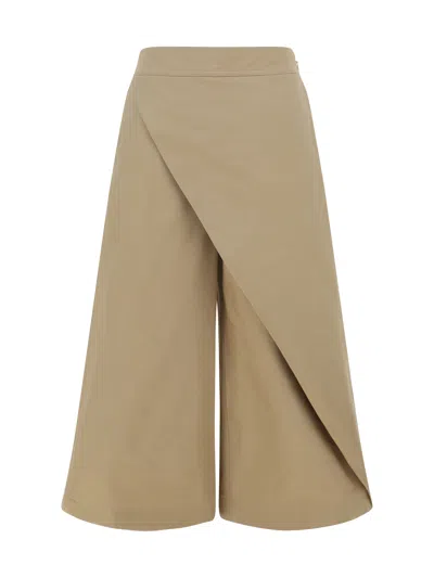 Loewe Turned-up Cropped Pants In Neutrals