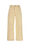 Loewe Cotton Wide Leg Cargo Trousers In Neutral