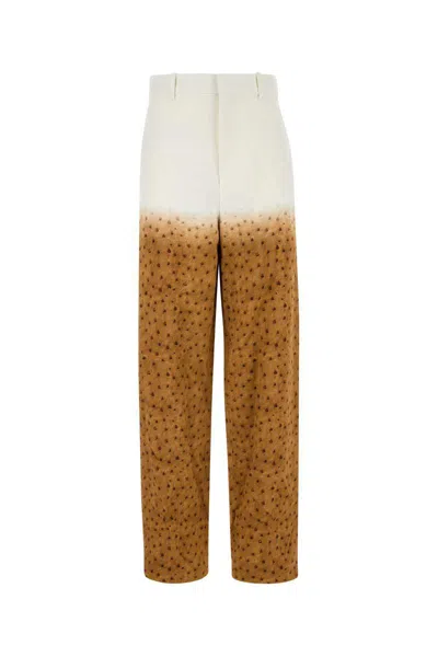 Loewe Pantalone In Crepe Stampato Donna In Multicolor