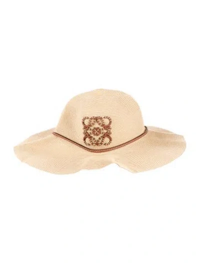 Pre-owned Loewe Paper Wide Brim Hat In Neutral