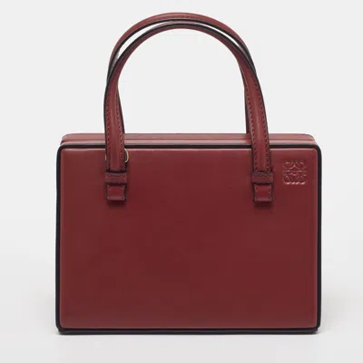 Pre-owned Loewe Paris Postal Small Red Leather Bag