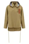 Loewe Parka Anagram Casual Jackets And Parka Beige In Green