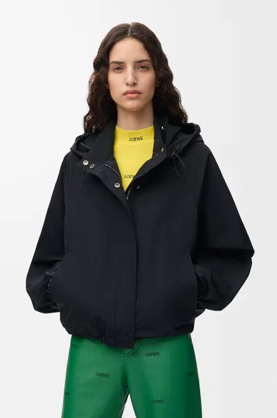 Loewe Parka In Technical Cotton Shell Size: 34 For Woman In Black