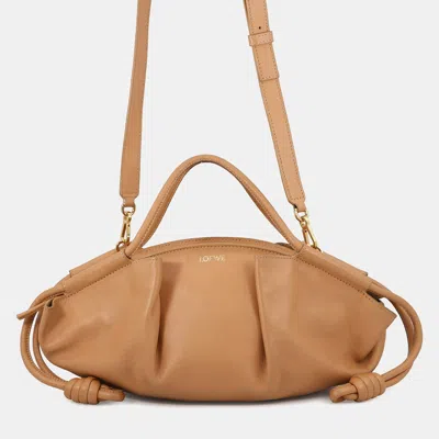 Pre-owned Loewe Paseo 2way Bag Warm Dessert Leather Size Small In Sand