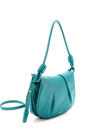Pre-owned Loewe Paseo Leather Shoulder Bag In Blue