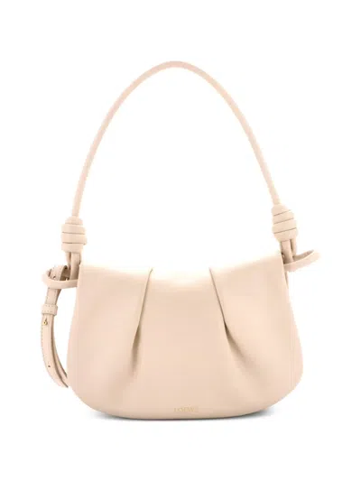 Pre-owned Loewe Paseo Leather Shoulder Bag In Neutral
