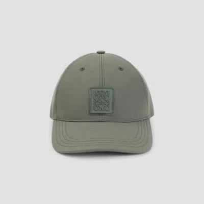 Loewe Patch Cap In Canvas In Green