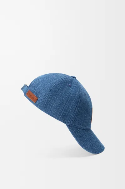 Loewe Patch Cap In Denim Size: L For Man In Blue