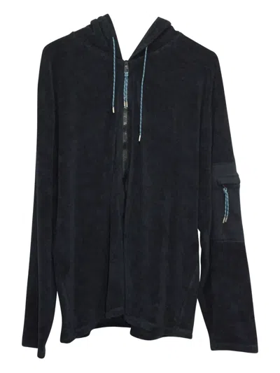 Pre-owned Loewe Patch-detail Zip-up Hoodie In Blue