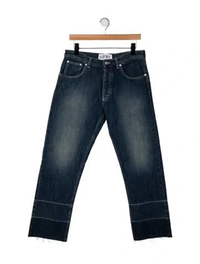 Pre-owned Loewe Patch Straight Leg Jeans In Blue