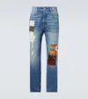 Loewe Patchwork Straight Jeans In Blue