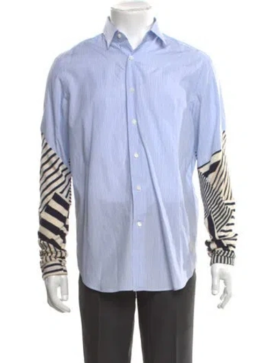 Pre-owned Loewe Patchwork Striped Shirt In Blue