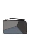 Loewe Patchwork Zip Cardholder In Gray