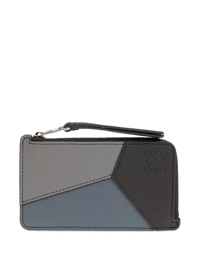 Loewe Patchwork Zip Cardholder In Gray