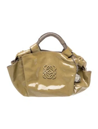 Pre-owned Loewe Patent Leather Anagram In Green