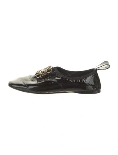Pre-owned Loewe Patent Leather Mules In Black