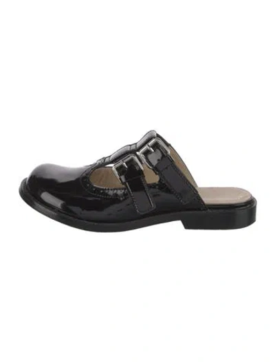 Pre-owned Loewe Patent Leather Mules In Black