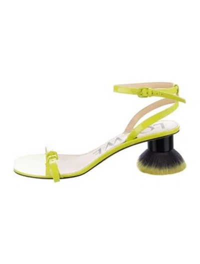 Pre-owned Loewe Patent Leather Sandals In Yellow