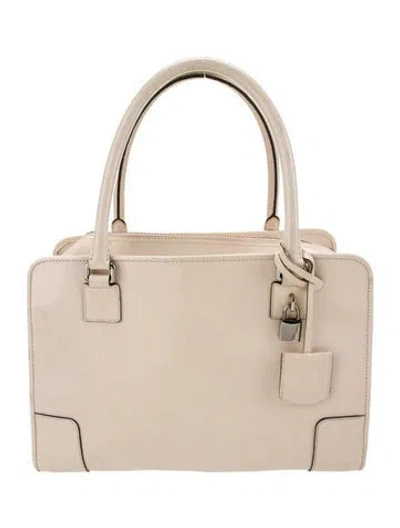 Pre-owned Loewe Patent Leather Shoulder Bag Vintage In Neutral