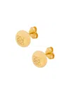 Loewe Pattern Carved Earrings In Yellow