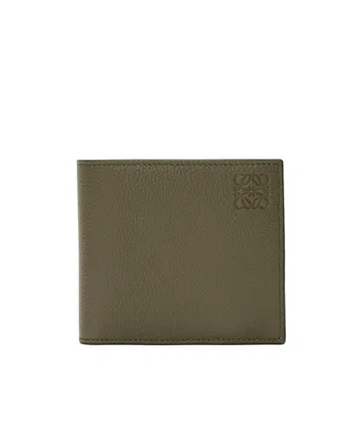 Loewe Bifold Wallet In Soft Grained Calfskin In Green