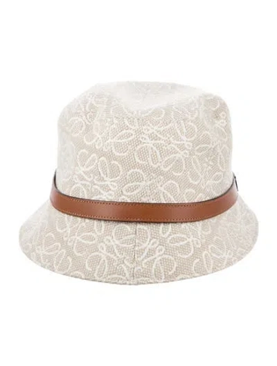 Pre-owned Loewe Patterned Bucket Hat In Neutral