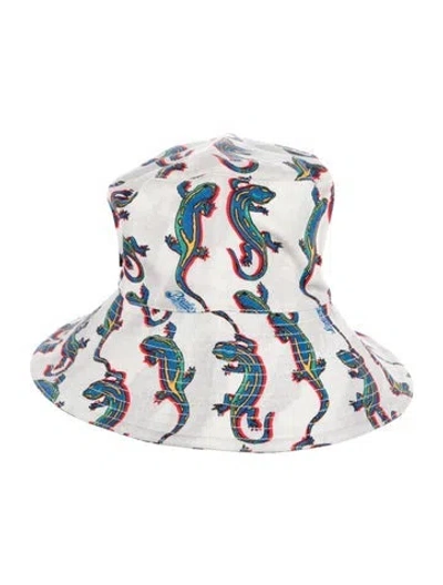 Pre-owned Loewe Patterned Bucket Hat In White
