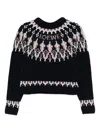 Loewe Stretch Wool Blend Sweater With Patterned Design In Black