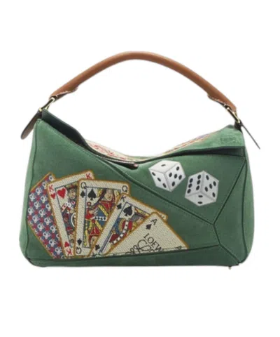 Loewe Patterned Handbag In Green