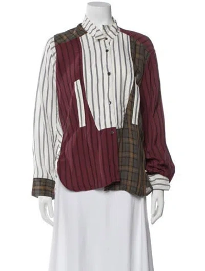 Pre-owned Loewe Patterned Long Sleeve Blouse In Multi