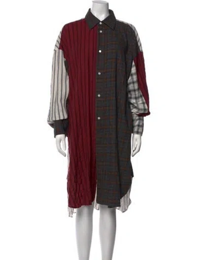 Pre-owned Loewe Patterned Midi Length Dress In Red