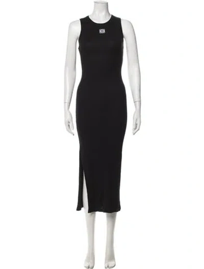 Pre-owned Loewe Patterned Mini Dress In Black
