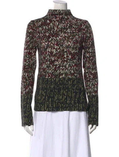 Pre-owned Loewe Patterned Mock Neck Top In Multi