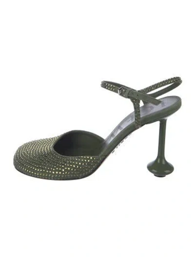 Pre-owned Loewe Patterned Pumps In Green