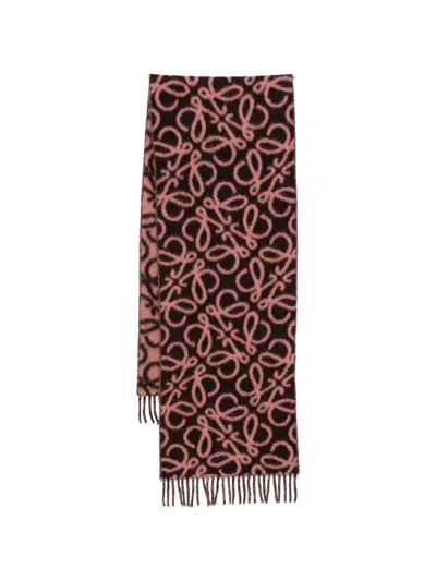 Loewe Anagram Scarf In Alpaca And Wool Blend For Woman In Metallic