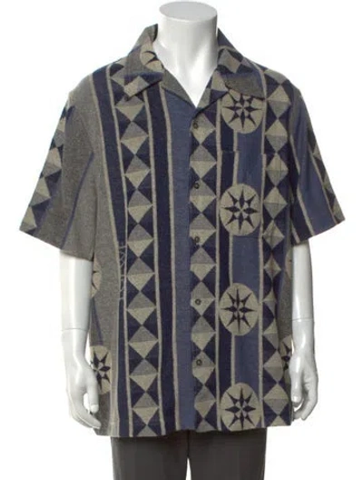 Pre-owned Loewe Patterned Short Sleeve Shirt W/ Tags In Blue