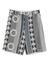 Loewe Mens Blue Multicolor Ibiza Graphic-pattern Cotton-blend Terry Shorts