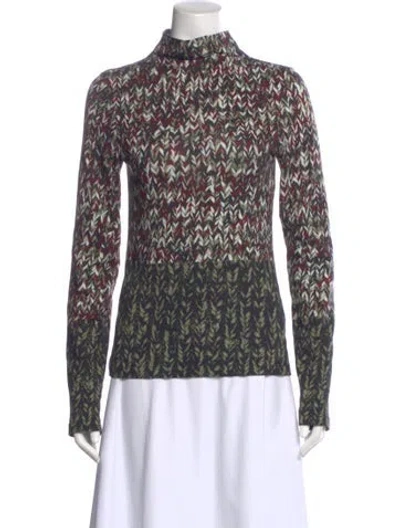 Pre-owned Loewe Patterned Turtleneck Top In Multi