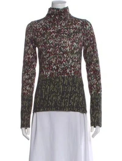 Pre-owned Loewe Patterned Turtleneck Top In Multi