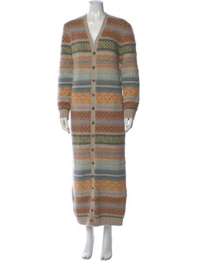 Pre-owned Loewe Patterned V-neck Sweater In Multi