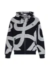 Loewe Patterned Zip-fastening Sweatshirt In Black