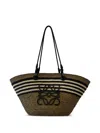 Loewe Striped Anagram Basket Bag In Green