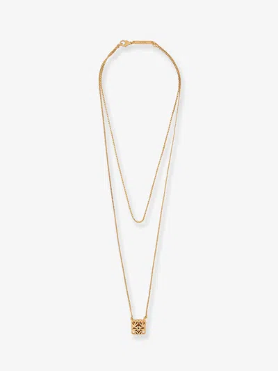 Loewe Paula's Ibiza -anagram Bombè Brass Necklace In Gold