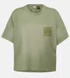 Loewe Sage Green T-shirt With Anagram Embroidery In Green