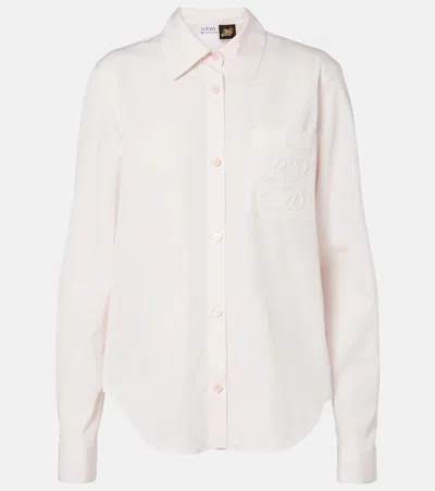 Loewe Paula's Ibiza Anagram Cotton Poplin Shirt In Pink